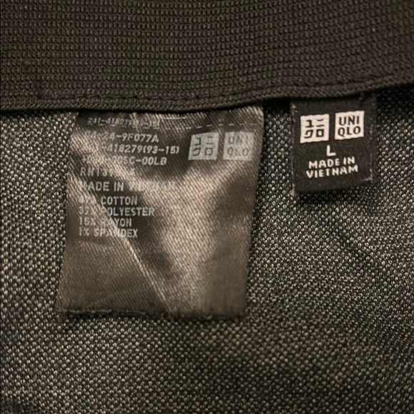 UNIQLO grey gaucho pants textured weave knit pull on - Size L - Picture 3 of 9